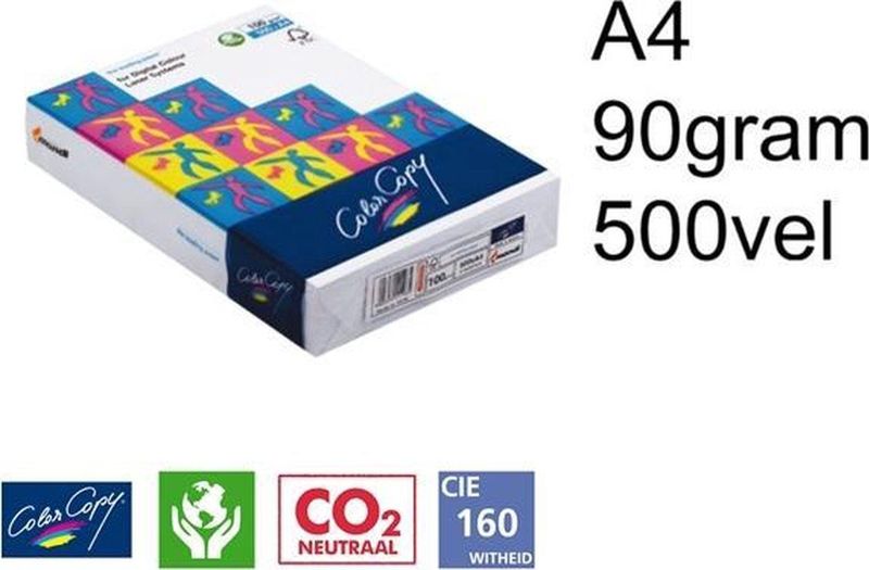 Laserpapier Color Copy - A4 - 90gr - Wit - 500 Vel - 5 Stuks