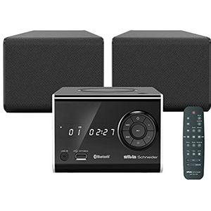 SILVA-Schneider SMP 360 BT Micro-HiFi-systeem met Bluetooth, 100 watt, stereo-boxen, USB-poort incl. afstandsbediening, zwart, 200008