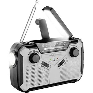 Silva - Schneider SOS 112 - Outdoorradio - Zwart/Zilver - Acculaadfunctie - Handslinger - Zonnepaneel - Zaklamp