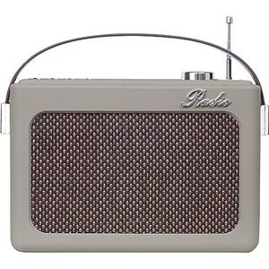 Silva Schneider Mono 1968 BT Tafelradio FM AUX, Bluetooth, USB, oplaadbaar SD, alarmfunctie G (FM, Bluetooth), Radio, Grijs