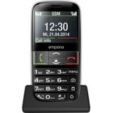 Emporia Emporia EUPHORIA 5,84 cm (2.3 inch) 90 g Zwart, Zilver Seniorentelefoon - enkel te gebruiken met 2G netwerk
