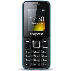Emporia TELME MD212 mobiele telefoon 3G Dual Sim, 1,8 inch kleurendisplay, Bluetooth HSP, camera, Bluetooth, zwart/blauw (Italië)