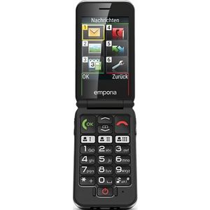emporia JOY-LTE mobiele telefoon voor senioren, 4G volte, klaptelefoon zonder abonnement, mobiele telefoon met noodoproepknop, 2,8 inch display, zwart