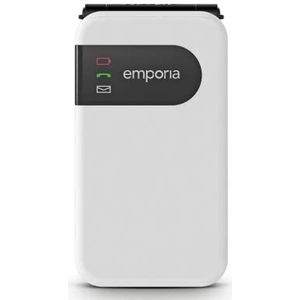 Emporia SIMPLICITYglam.4G 4G mobiele telefoon voor senioren, hoog volume, 2,8 inch kleurendisplay, 3 snelle oproeptoetsen, grote toetsen, oplaadstandaard, wit (Italië)