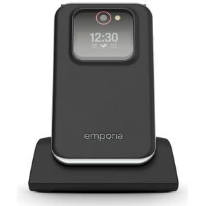 emporia JOY-LTE mobiele telefoon voor senioren, 4G volte, klaptelefoon zonder abonnement, mobiele telefoon met noodoproepknop, 2,8 inch display, zwart