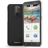 emporiaSMART.5 Mini Schwarz | Seniorenhandy | 4G | Smartphone ohne Vertrag | Mobiltelefon mit Notruftaste | 4,95-Zoll-Display | Android 13 | 13 MP Kamera