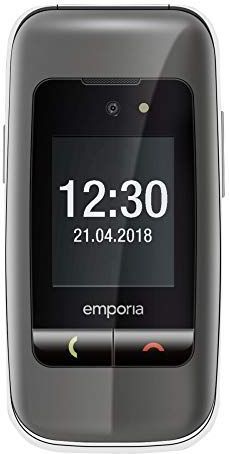 emporia ONE Mobiele telefoon voor senioren, opvouwbare mobiele telefoon zonder contract, mobiele telefoon met noodoproepknop, 2,4 inch display, space grey, alle vervoerders