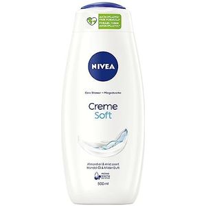 NIVEA Crème Soft verzorgende douchegel (500 ml), zacht geurende douchegel met fluweelzacht schuim, zijdeachtige crèmedouche met waardevolle amandelolie