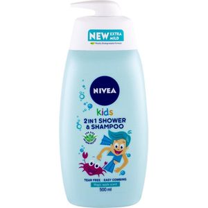 NIVEA Kids Boy - Douchegel en Shampoo - 500 ml - Zacht voor Huid en Haar