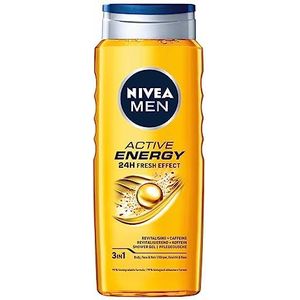 NIVEA MEN Active Energy 3-in-1 Energy-douchegel voor mannen met cafeïne, 500 ml