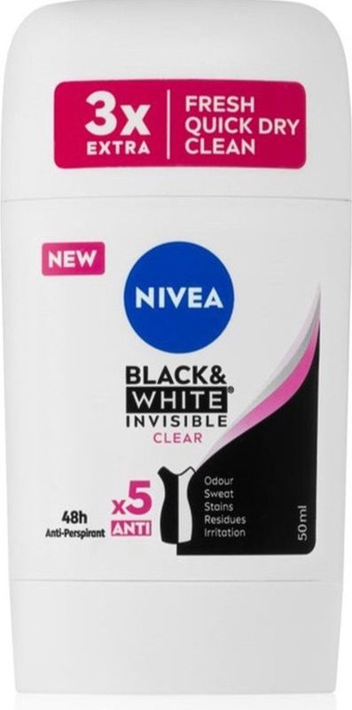 Nivea - Black & White Invisible Clear - Antitranspirant - 50 ml