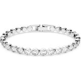 Swarovski Tennis armband, Ronde slijpvorm, Wit, Rodium toplaag