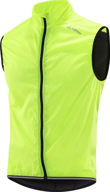 Loeffler fietsvest zonder mouwen Bike Vest Windshell - Neon Geel