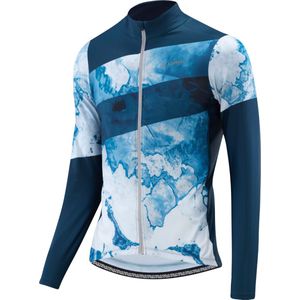 Löffler - M Bike L/S Jersey Floes - Wielrenshirt - Blauw - 90% Polyester - Warmte-isolerend