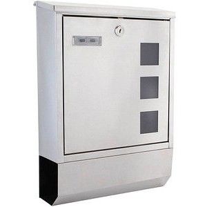 Rottner Brievenbus Corto RVS |43,6x30x10cm|Inworp 28,5x3,5 cm|