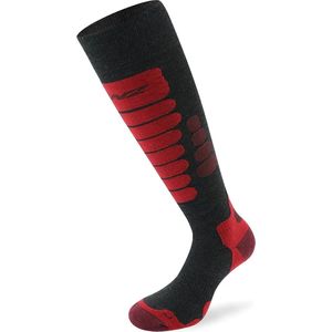 Lenz - Skiing 3.0 - Skisokken - Grijs/Rood/Blauw - Kniehoog - Merinowol