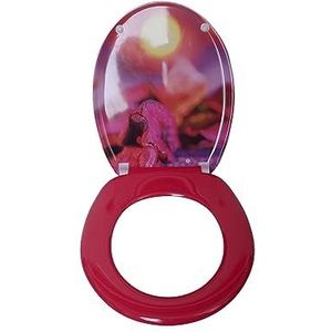 VEREG Duroplast Beauty Toiletbril in roze met softclosemechanisme voor geruisloos sluiten, ovale vorm, aangenaam zitcomfort, max. belastbaar tot 150 kg