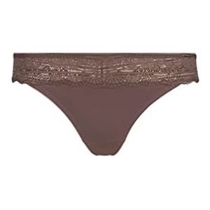 HUBER Dames dicht micro-lace G-string, peppercorn, standaard