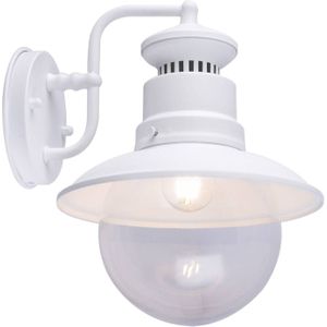 Globo Buitenwandlamp Sella van mat-witte staal