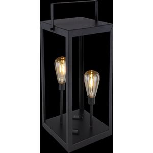 Solarlamp lantaarn DORIS 36701 ZONNELICHT METAAL ZWART, 2XLED