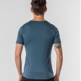 Loeffler - M Printshirt Tracking Merino Light - T-shirt - Blauw - Korte Mouwen