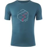 Loeffler - M Printshirt Tracking Merino Light - T-shirt - Blauw - Korte Mouwen