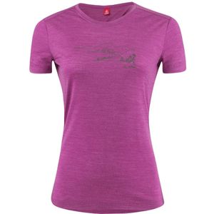 Loeffler - W Printshirt Country Merino - T-shirt - Paars - Tencel™