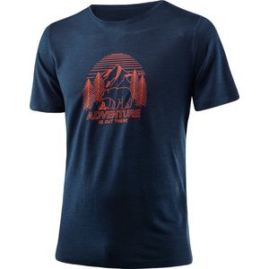 Loeffler - Shirt Korte Mouwen - Printshirt Adventure - Donker Blauw - Tencel™