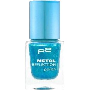 P2 EU Cosmetics Metal Reflection Nagellak 020 Blue Punk - Turquoise Glitter 10ml