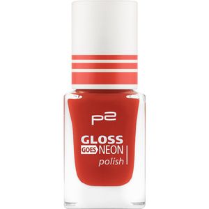P2 EU Cosmetics Gloss Goes Neon Nagellak 030 merry-go-round kleurloos rood 10ml