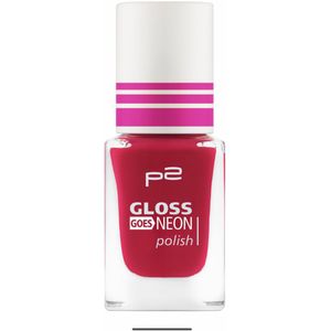 P2 EU Cosmetics Gloss Goes Neon Nagellak 050 Loop-di-Loop 10ml Granat-Rose Glossy
