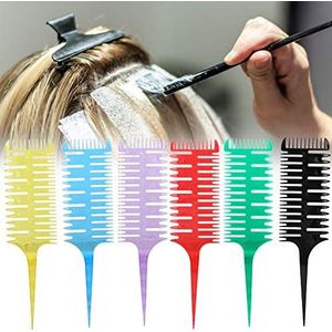 6Pcs Professionele Styling Kam, Staart Kam Haarverf Kam Kappers Haar Styling Tool Haar Hoogtepunt Sectioning Kam Haar Verven Kam Voor Haarkleuring
