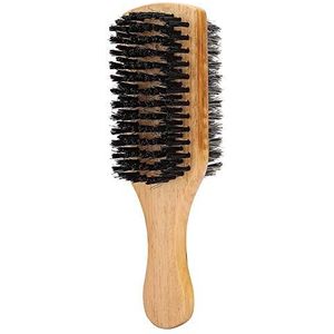Dubbelzijdige baardborstel, houten handvat baardborstel multifunctionele lange handgreep houten kam voor mannen draagbare snor haarborstels professionele baard styling tool voor thuis of salon