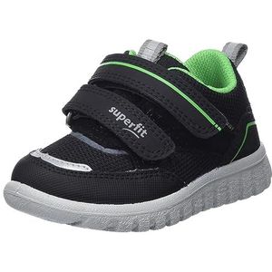 Superfit Sport7 Mini Sneakers voor jongens, zwart, groen 0020, 34 EU Schmal
