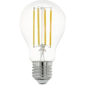 EGLO Filament LED lamp E27, klassieke Edison bol gloeilamp voor retro verlichting, 12 Watt (100w equivalent), 1521 Lumen, lichtbron warm wit, 2700 Kelvin, A60, Ø 6 cm