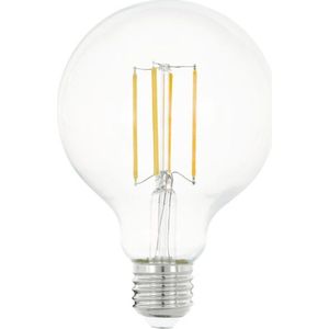 EGLO Filament LED lamp E27, Edison globe gloeilamp voor retro verlichting, 8 Watt (75w equivalent), 1055 Lumen, lichtbron warm wit, 2700 Kelvin, G95, Ø 9,5 cm