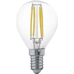 EGLO Filament LED lamp E14, druppel gloeilamp voor retro verlichting, 4 Watt (32w equivalent), 350 Lumen, lichtbron warm wit, 2700 Kelvin, P45, Ø 4,5 cm