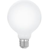 EGLO LED lamp E27, Edison globe gloeilamp Milky, 7 Watt (60w equivalent), 806 Lumen, lichtbron warm wit, opaal glas, 2700 Kelvin, G95, Ø 9,5 cm