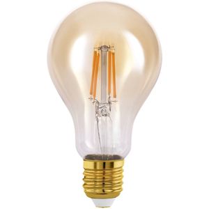 Eglo E27 Ledlamp, Edison-gloeilamp, vintage en retro verlichting, 4 watt (komt overeen met 32 watt), 350 lumen, warm wit, amber, 2200 Kelvin, A75, Ø 7,5 cm, 110051