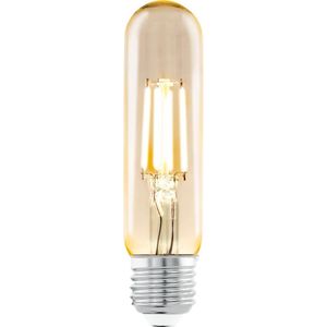 EGLO Filament LED lamp E27, amber vintage gloeilamp in buis vorm voor retro verlichting, 4 Watt (26w equivalent), 270 Lumen, lichtbron warm wit, 2200 Kelvin, T32, Ø 3,2 cm