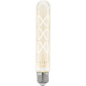 EGLO Filament LED lamp E27, amber vintage gloeilamp in buis vorm voor retro verlichting, 4 Watt (32w equivalent), 350 Lumen, lichtbron warm wit, 2200 Kelvin, T30, Ø 3 cm