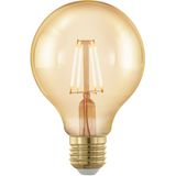 EGLO Filament LED lamp E27 dimbaar, Golden vintage Edison globe gloeilamp voor retro verlichting, 4 Watt (28w equivalent), 300 Lumen, lichtbron warm wit, 1700 Kelvin, G80, Ø 8 cm