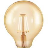 EGLO Filament LED lamp E27 dimbaar, Golden vintage Edison globe gloeilamp voor retro verlichting, 4 Watt (28w equivalent), 300 Lumen, lichtbron warm wit, 1700 Kelvin, G80, Ø 8 cm
