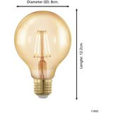 EGLO - Golden Age - Dimbare LED-Lamp - Amber - Glas en Staal
