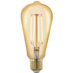 EGLO Filament LED lamp E27 dimbaar, Golden vintage Edison gloeilamp voor retro verlichting, 4 Watt (28w equivalent), 300 Lumen, lichtbron warm wit, 1700 Kelvin, ST64, Ø 6,4 cm