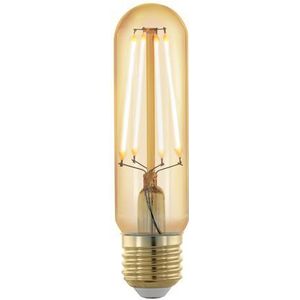 EGLO Filament LED lamp E27 dimbaar, Golden vintage gloeilamp in buis vorm voor retro verlichting, 4 Watt (28w equivalent), 300 Lumen, lichtbron warm wit, 1700 Kelvin, T32, Ø 3,2 cm
