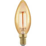 EGLO Led-gloeilamp E14 dimbare Edison lamp gouden vintage kaarsvorm retro verlichting 4 Watt (komt overeen met 28 watt) 300 lumen warmwit goud 1700 Kelvin C35 Ø 3,5 cm