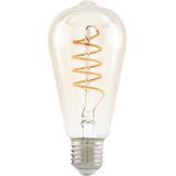 EGLO E27 LED spiraal filament lamp, amber vintage Edison gloeilamp voor retro verlichting, 4 Watt (26w equivalent), 270 Lumen, lichtbron warm wit, 2200 Kelvin, ST64, Ø 6,4 cm