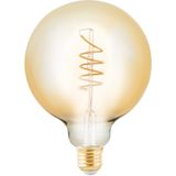 EGLO E27 LED spiraal filament lamp dimbaar, amber vintage Edison globe gloeilamp voor retro verlichting, 4 Watt (25w equivalent), 245 Lumen, lichtbron warm wit, 2200 Kelvin, G125, Ø 12,5 cm