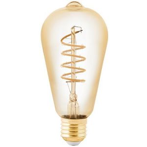 EGLO E27-lamp dimbaar, spiraalvormige LED-retrolamp, vintage decoratieve amberkleurige lamp, 4 watt (gelijk aan 25 watt), 245 lumen, warm wit, 2000k, Edison-lamp ST64, diameter 6,4 cm